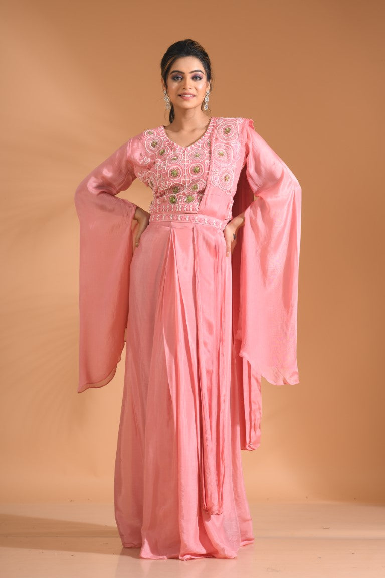 Morchari Co Ord Set With Dupatta Hand Embroidery - Green - Swadesiicart