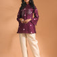 Morchari Co Ord Set With Hand Embroidery - Purple - Swadesiicart