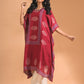 Morchari Co Ord Set With Hand Embroidery - Maroon - Swadesiicart