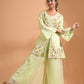 Morchari Co Ord Set With Hand Embroidery - Green - Swadesiicart