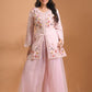 Morchari Co Ord Set With Hand Embroidery - Light Peach - Swadesiicart
