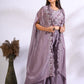 Morchari Top Palazzo With Jacket With Hand Embroidery - Purple - Swadesiicart