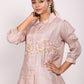 Morchari Co Ord Set With Hand Embroidery - Cream - Swadesiicart