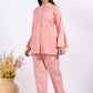 Morchari Co Ord Set With Hand Embroidery - Peach - Swadesiicart