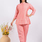 Morchari Co Ord Set With Hand Embroidery - Peach - Swadesiicart