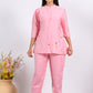 Morchari Co Ord Set With Hand Embroidery - Pink - Swadesiicart