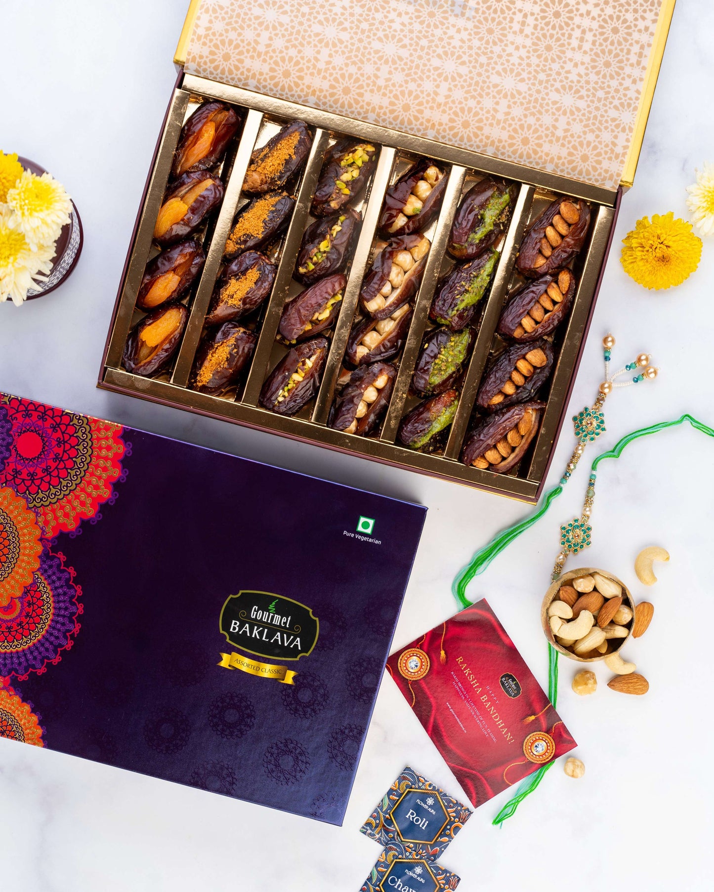 Empress Gourmet Baklava Stuffed Jumbo Medjool Dates | Swadesiicart