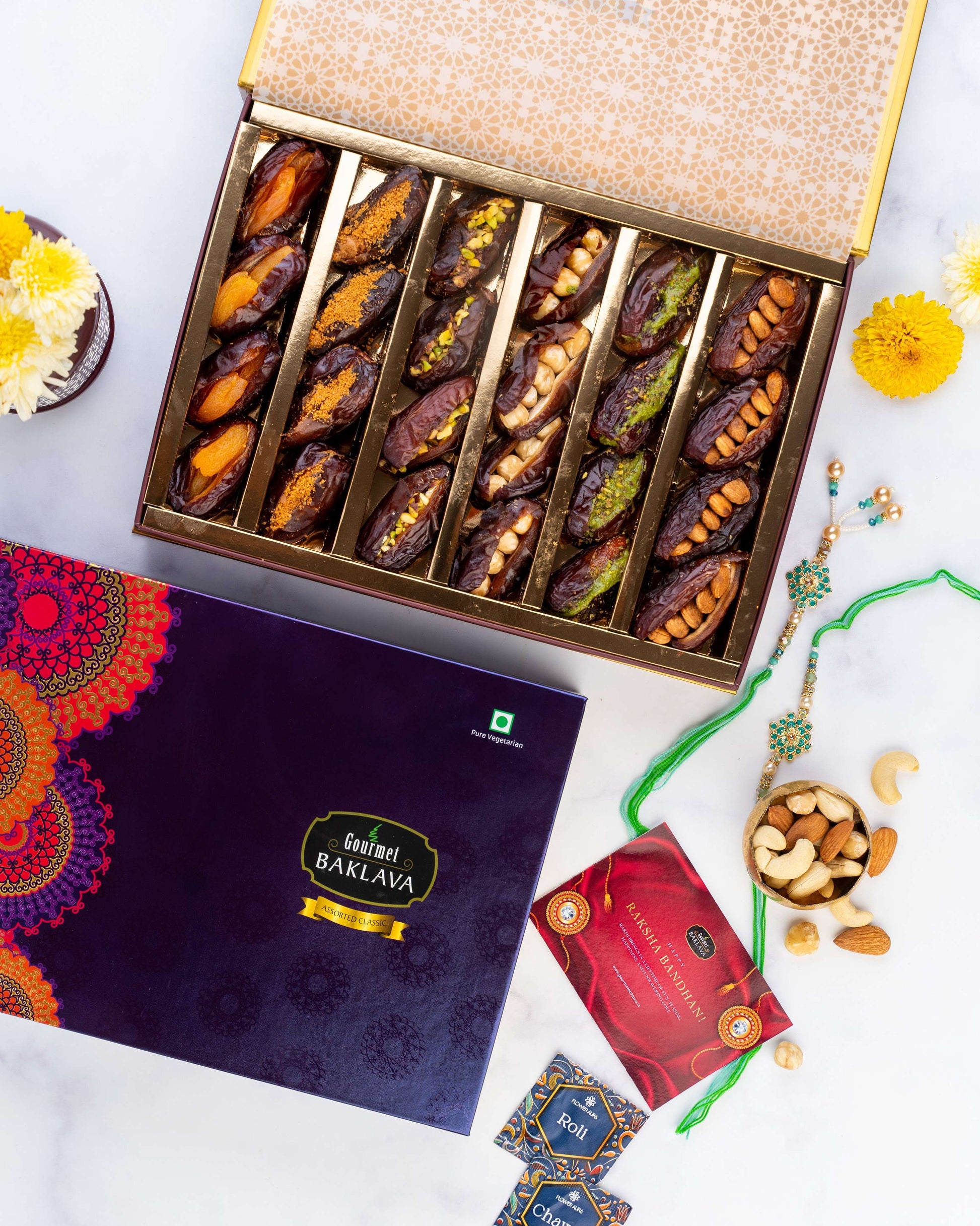 Empress Gourmet Baklava Stuffed Jumbo Medjool Dates | Swadesiicart