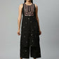 Ahalyaa Womens Black Crepe Printed Kurta Palazzo Set | Swadesiicart