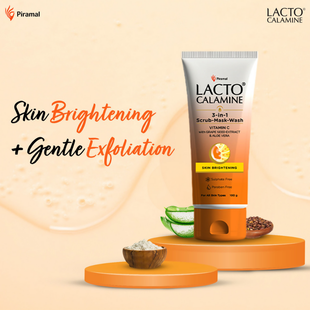 Lacto Calamine 3 - In - 1 Vitamin C Face Scrub - Mask - Wash - Swadesiicart