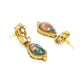 Kundan Antique Finish Floral Earrings and Necklace set - Ruby Raang | Swadesiicart