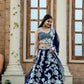 Jyoti Fashion Women's Navy Blue Kasturi Silk Georgette Rainbow Sequins with Dori Embroidered Designer Lehenga Choli Set | Swadesiicart