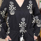 Miravan Women's Pure Cotton Black Waist Tie-Up Back Zip Closure Floral Playsuit - Swadesiicart