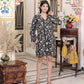 Miravan Women's Pure Cotton Black Long Sleeve Floral Printed Stylish Jumpsuit - Swadesiicart
