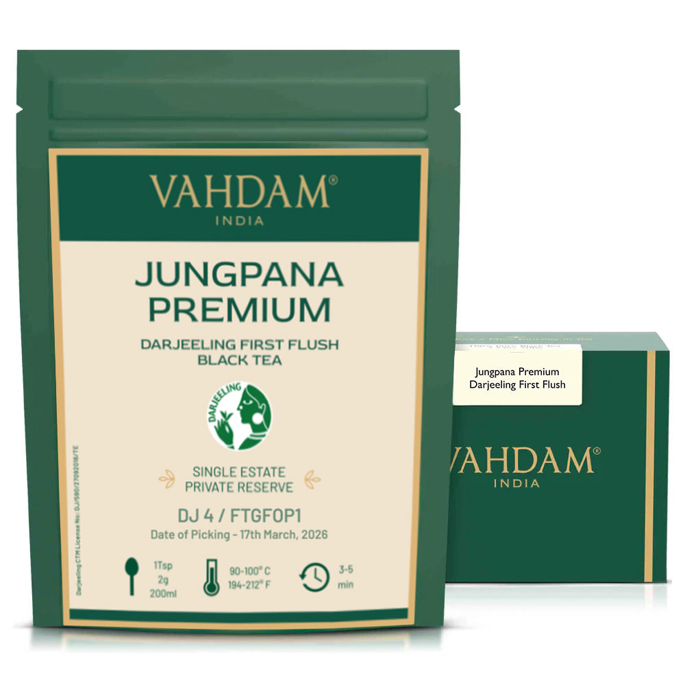 2026 Jungpana Premium Darjeeling First Flush Black Tea DJ FF BT-100g/Pack of 4