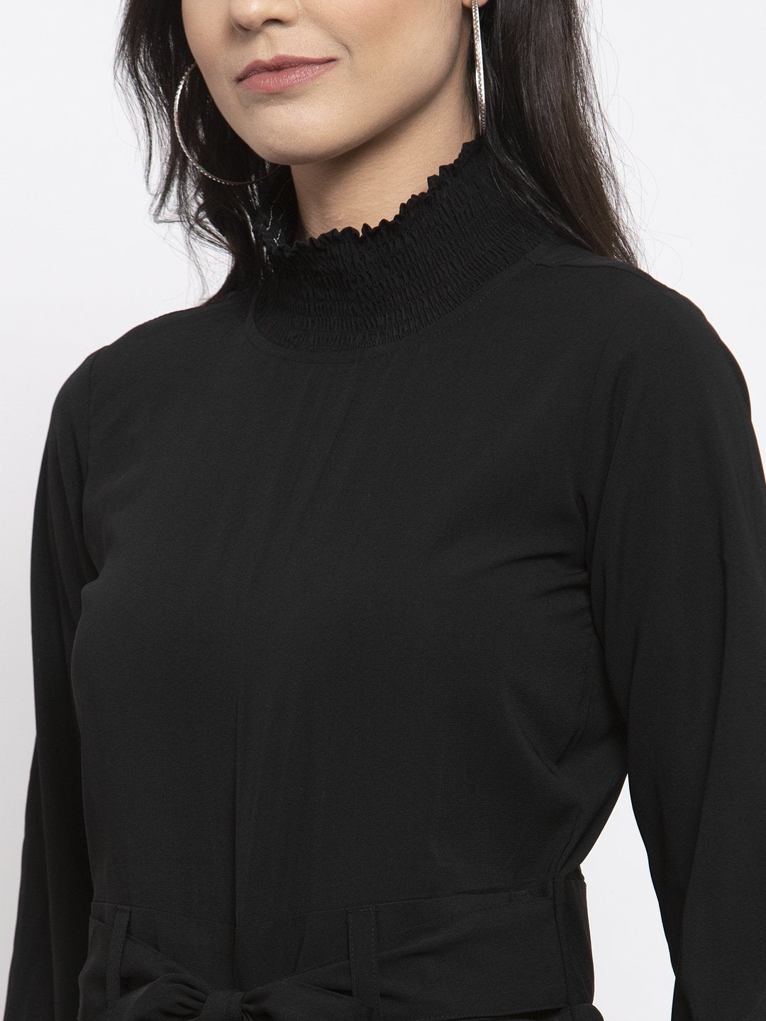 Jompers Women Black Solid Basic Jumpsuit - Swadesiicart