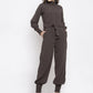 Jompers Women Grey Solid Basic Jumpsuit - Swadesiicart