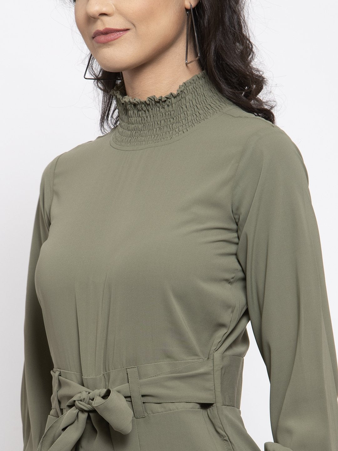 Jompers Women Pista Green Solid Basic Jumpsuit - Swadesiicart