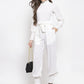 Jompers Women White Solid Basic Jumpsuit - Swadesiicart