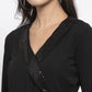 Jompers Women Black Solid Jumpsuit with sequence on neck - Swadesiicart