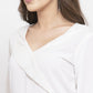 Jompers Women White Solid Jumpsuit with sequence on neck - Swadesiicart