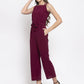 Jompers Women Purple Solid Embellished Jumpsuit - Swadesiicart