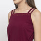 Jompers Women Purple Solid Embellished Jumpsuit - Swadesiicart