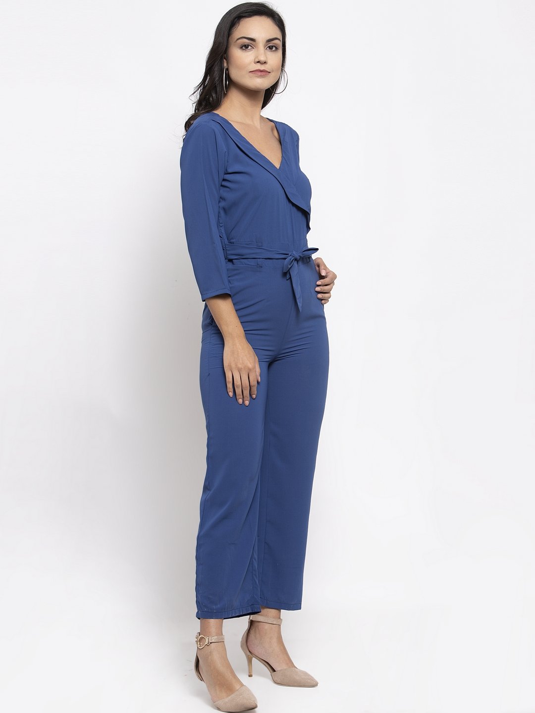 Jompers Women Blue Solid Jumpsuit - Swadesiicart