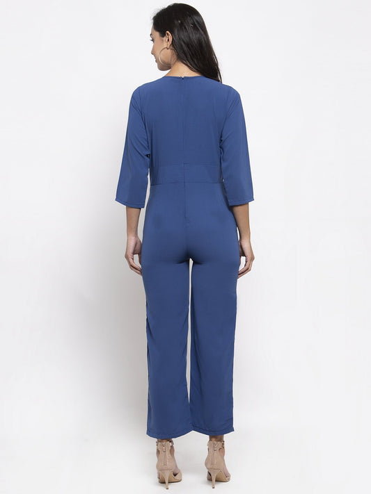 Jompers Women Blue Solid Jumpsuit - Swadesiicart
