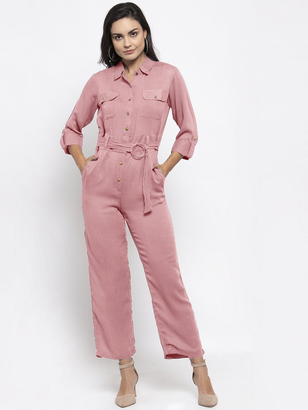 Jompers Women Purple Solid Jumpsuit - Swadesiicart