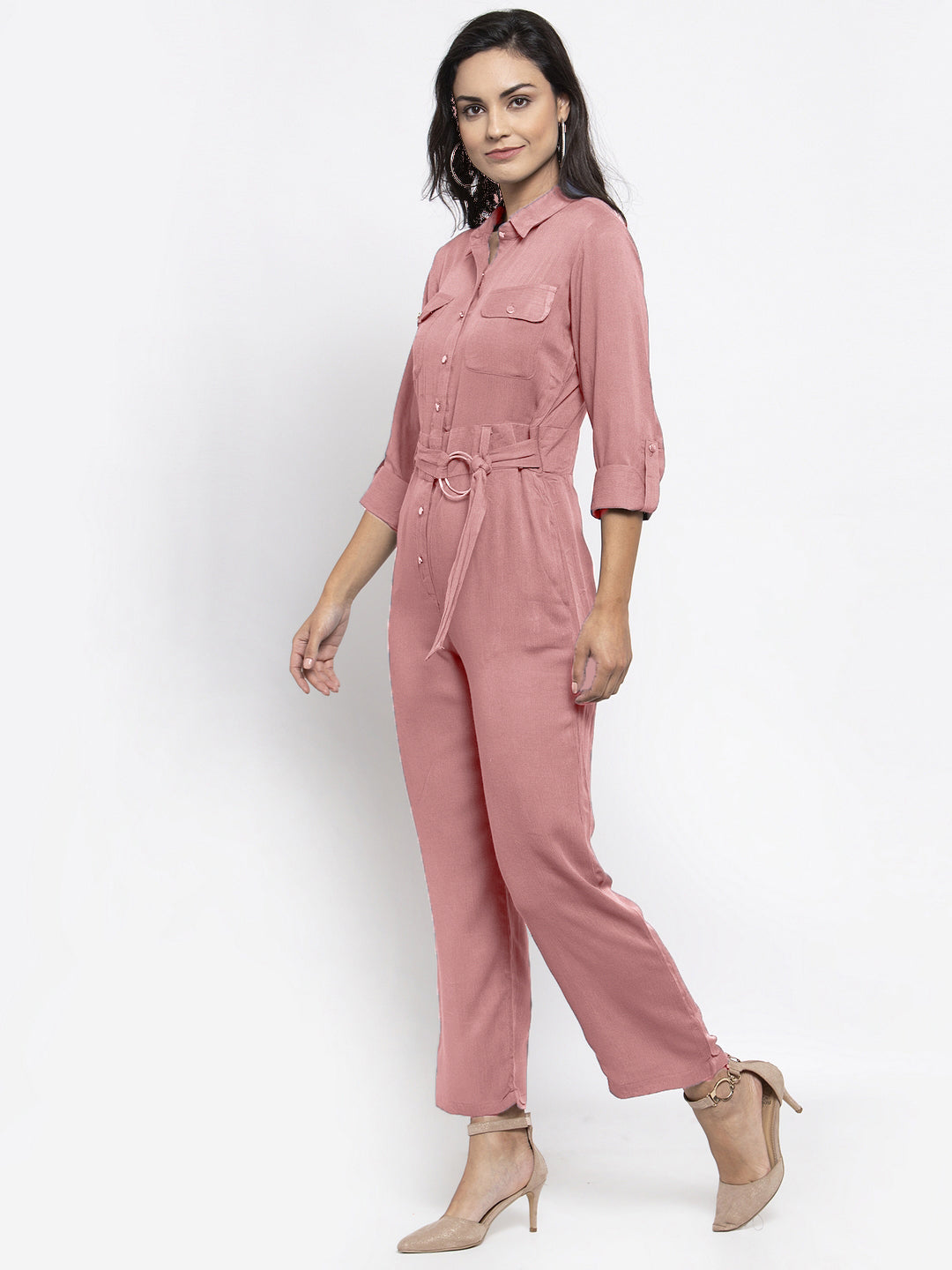 Jompers Women Purple Solid Jumpsuit - Swadesiicart