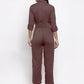 Jompers Women Brown Solid Jumpsuit - Swadesiicart