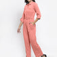 Jompers Women Peach Solid Jumpsuit - Swadesiicart