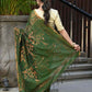 Beatitude Green Cotton Floral Jamdani Saree