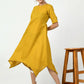 Myshka Women's Mustard A-Line Solid Kurta - Swadesiicart