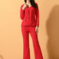 Myshka Women's Pink Solid Coat With Trousers - Swadesiicart