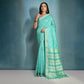 Vishnu Weaves Women's Sea-Green Raw Silk Zari Woven Saree with Blouse - Swadesiicart