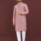 Anaita Pink Embroidered Silk Straight Kurta