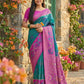 Shree Shyam Fashion Sky Blue Pochampally Silk Saree