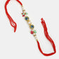 NVR Women & Men Set of 2 Multicolor Artificial Beads Bhaiya Bhabhi Rakhi With Roli Chawal & Chocolate | Swadesiicart