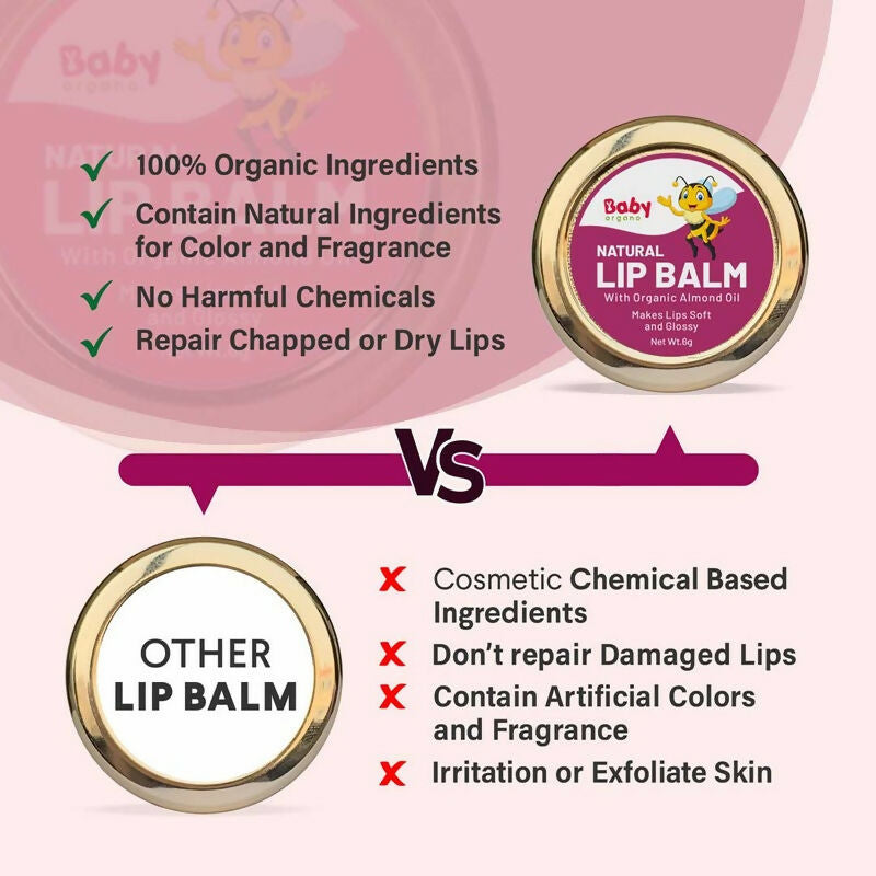 Babyorgano Natural Lip Balm - Beetroot Flavor - Swadesiicart