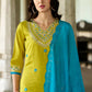 The52 Lemon Beautiful Embroidered Viscose Chanderi Fabric Straight Kurta Pant with Dupatta Set - Swadesiicart