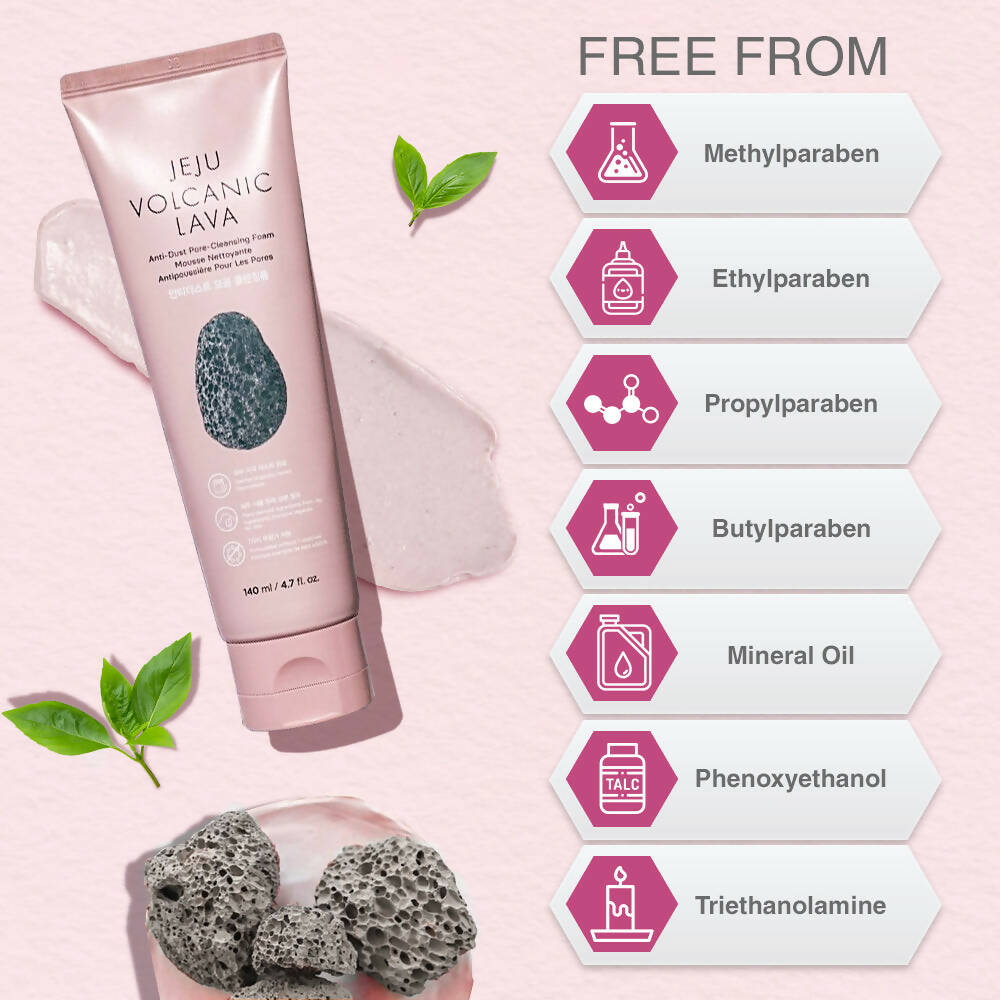 The Face Shop Jeju Volcanic Lava Cleansing Foam - Korean Skincare | Swadesiicart