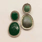Smart Dangler With Rhino Stone Border Green Earrings For Women and Girls By House of Ree - Swadesiicart