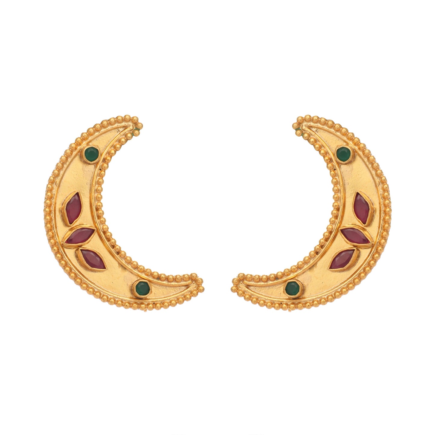 Nuyug 22K Gold Plated Pink Lunar Earrings | Swadesiicart