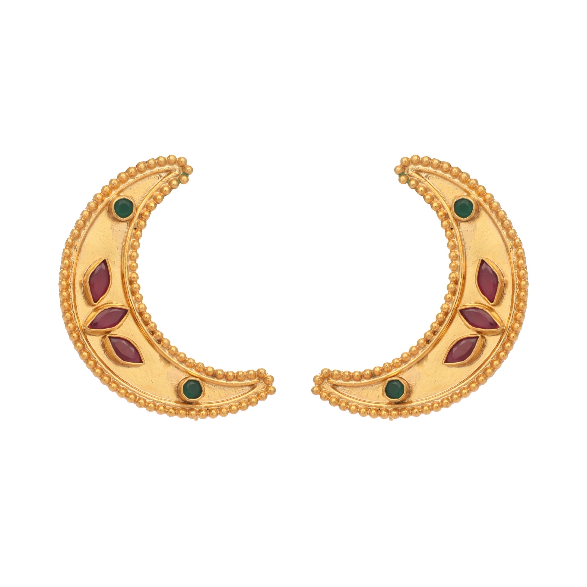 Nuyug 22K Gold Plated Pink Lunar Earrings | Swadesiicart
