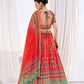 Wedding Designer Red Chinon Lehengha Choli - Anbazaar | Swadesiicart
