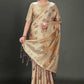 Beige Soft Organza Woven Design Saree With Unstitched Blouse Piece - Zaara