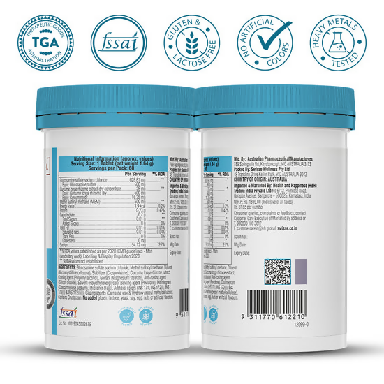 Swisse Glucosamine Sulfate+ Tablets | Swadesiicart