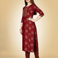Jyoti Fashion Women's Maroon Viscose Rayon Embroidered Kurta Pant Set | Swadesiicart